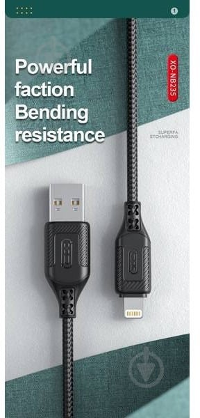 Кабель Xo NB235 Zebra Series Braided USB-A to Lightning 1 м черный (NB235_L_Black) - фото 3 Кабель Xo NB235 Zebra Series Braided USB-A to Lightning 1 м черный (NB235_L_Black) - фото 3