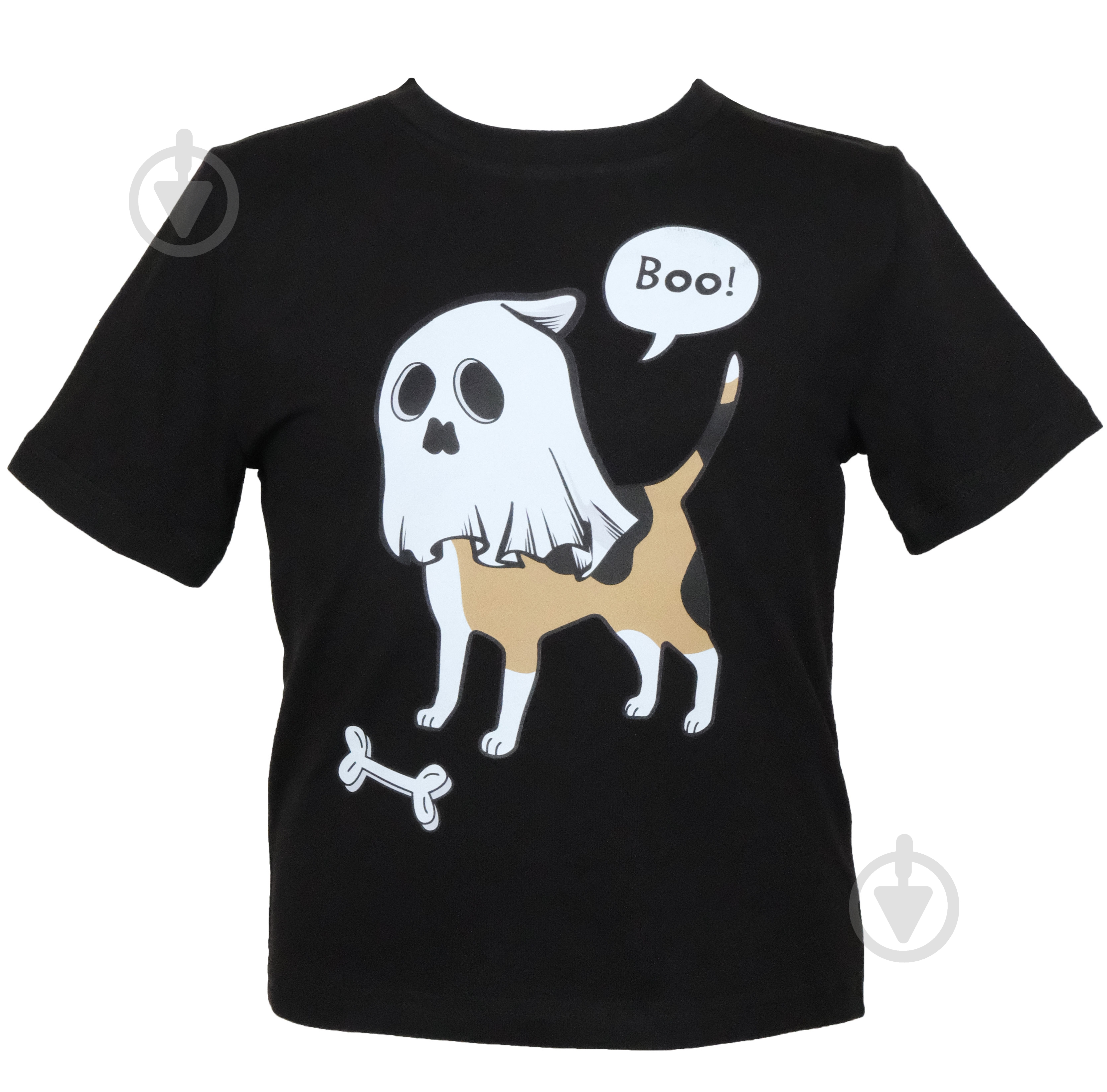 Футболка для девочек/для мальчиков WP Merchandise Halloween Собака-призрак р.140–146 черный 22146 - фото 1