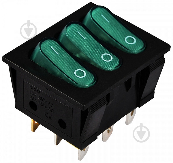 Кнопка Аско-Укрем KCD2-3101N GR/B 220V A0140040121 - фото 1