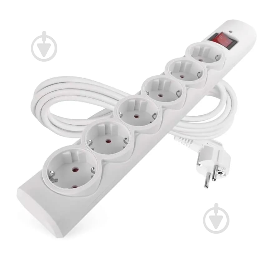 Сетевой фильтр Emos 10 A 2300 Вт с заземлением 6 гн. белый 3 м P54216 - фото 1