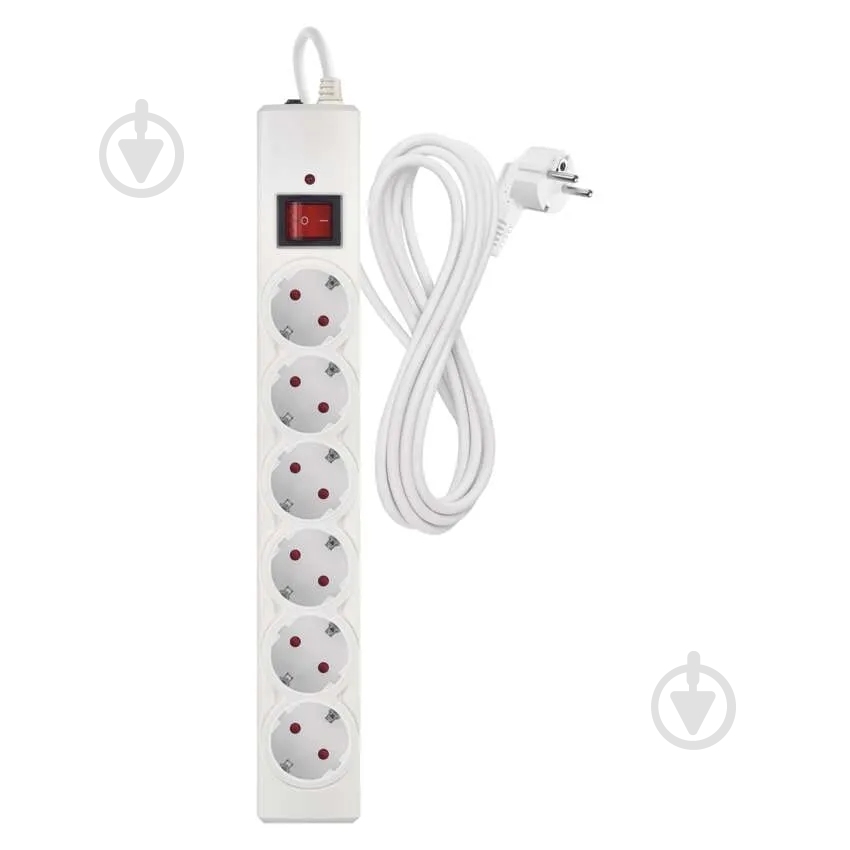 Сетевой фильтр Emos 10 A 2300 Вт с заземлением 6 гн. белый 3 м P54216 - фото 2