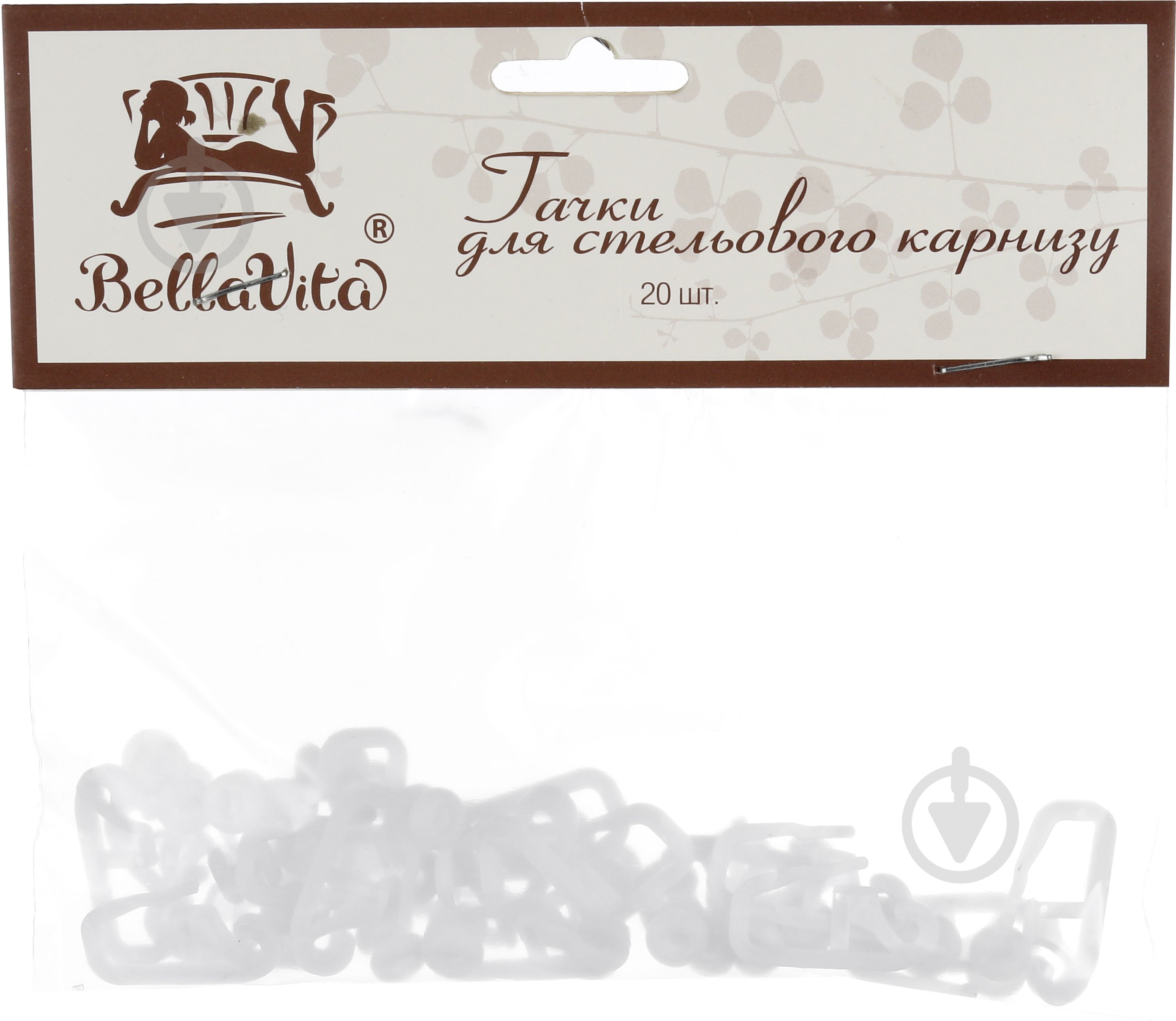 Крючки Bella Vita роликовый для потолочного карниза белый 20 шт. - фото 2