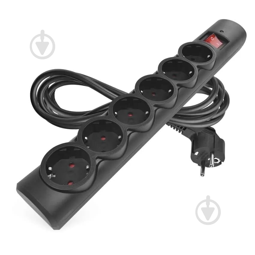 Мережевий фільтр Emos 10 A 2300 Вт із заземленням 6 гн. чорний 3 м P54219 - фото 1 Мережевий фільтр Emos 10 A 2300 Вт із заземленням 6 гн. чорний 3 м P54219 - фото 1