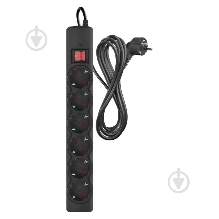 Мережевий фільтр Emos 10 A 2300 Вт із заземленням 6 гн. чорний 3 м P54219 - фото 2 Мережевий фільтр Emos 10 A 2300 Вт із заземленням 6 гн. чорний 3 м P54219 - фото 2