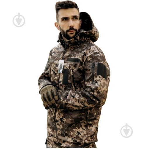 Куртка мужская демисезонная LOGOS-Tac тактическая "Softshell" теплая, под шеврон 04-07-00-0012 р.3XL пиксель - фото 1