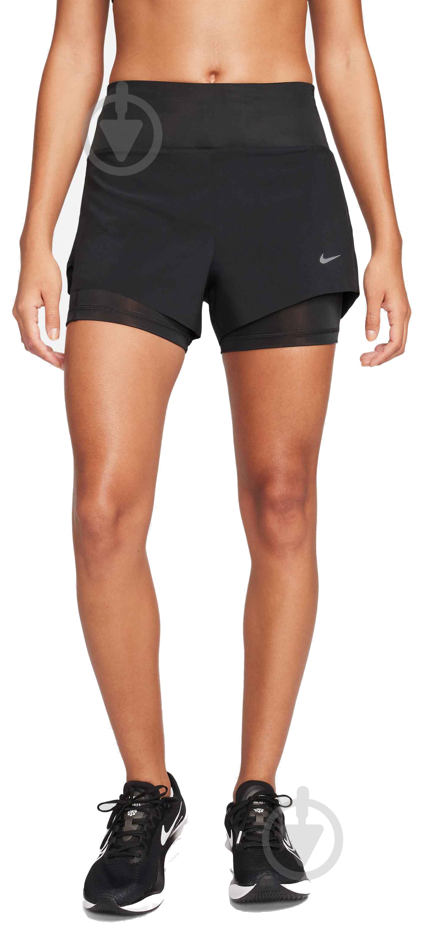 Шорты Nike W NK SWIFT DF MR 3IN 2N1 SHORT DX1029-010 р. S черный - фото 1