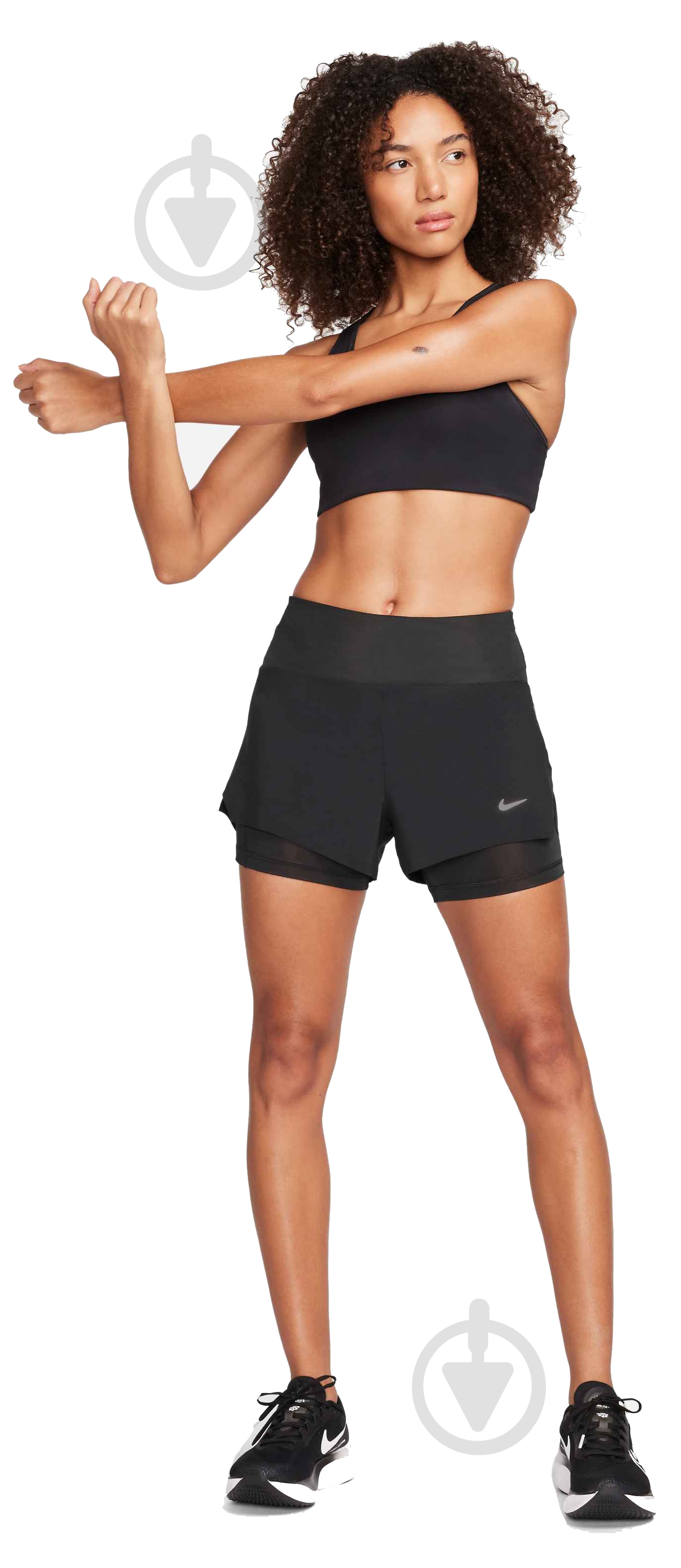 Шорты Nike W NK SWIFT DF MR 3IN 2N1 SHORT DX1029-010 р. S черный - фото 7