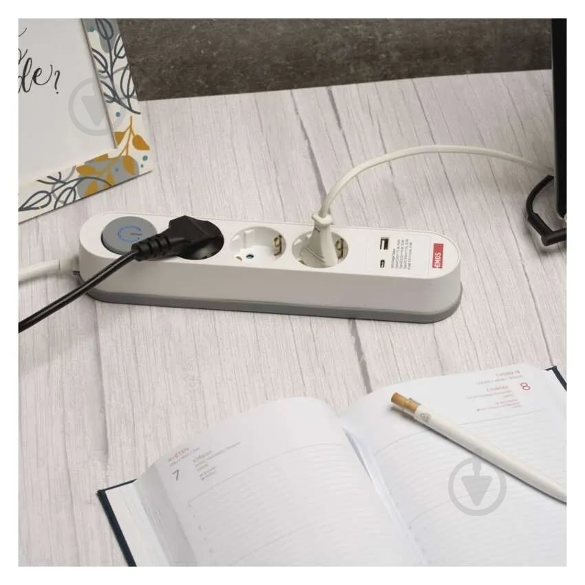 Удлинитель Emos 16 A 3680 Вт 1хUSB-A 1хUSB-C с заземлением 5 гн. белый 3 м P1523FC - фото 15 Удлинитель Emos 16 A 3680 Вт 1хUSB-A 1хUSB-C с заземлением 5 гн. белый 3 м P1523FC - фото 15