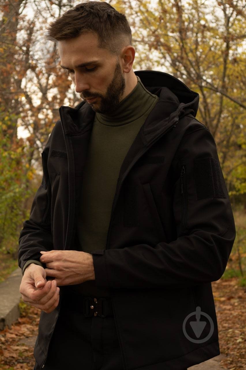 Куртка мужская демисезонная LOGOS-Tac тактическая "Softshell" теплая, под шеврон 04-07-00-0012 р.XL черная - фото 8