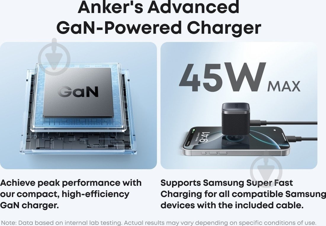 Сетевое зарядное устройство Anker Nano Charger 45W USB-C Black (A2692L11) - фото 2