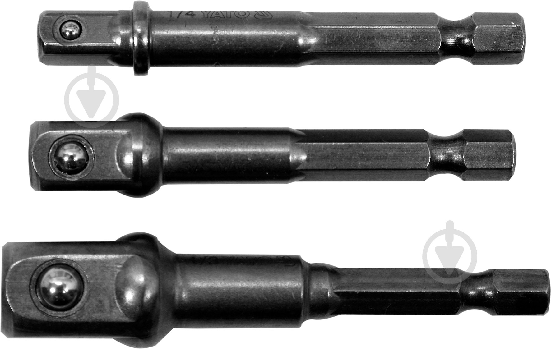 Держатели-адаптеры торцевых головок 1/4", 3/8", 1/2" YATO YT-04685 - фото 1