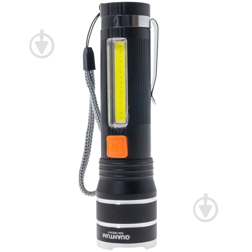 Ліхтарик акумуляторний Quantum Helper 10W LED zoom + COB з USB 700 Lm чорний QM-FL1032 - фото 1