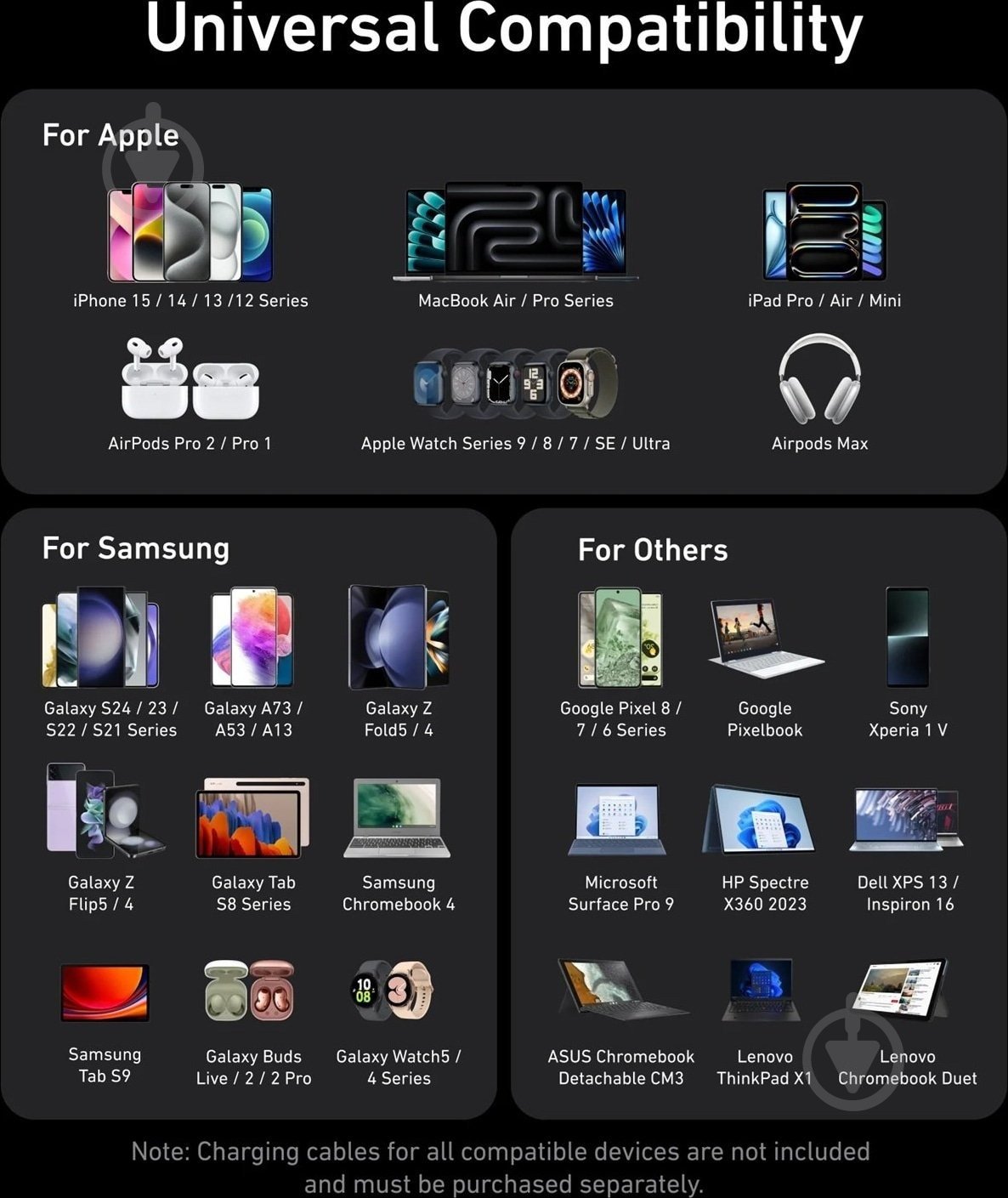 Сетевое зарядное устройство Anker GaNPrime Charger 100W 2xUSB-C PD / 1xUSB-A Foldable Silver (A2688341) - фото 2 Сетевое зарядное устройство Anker GaNPrime Charger 100W 2xUSB-C PD / 1xUSB-A Foldable Silver (A2688341) - фото 2