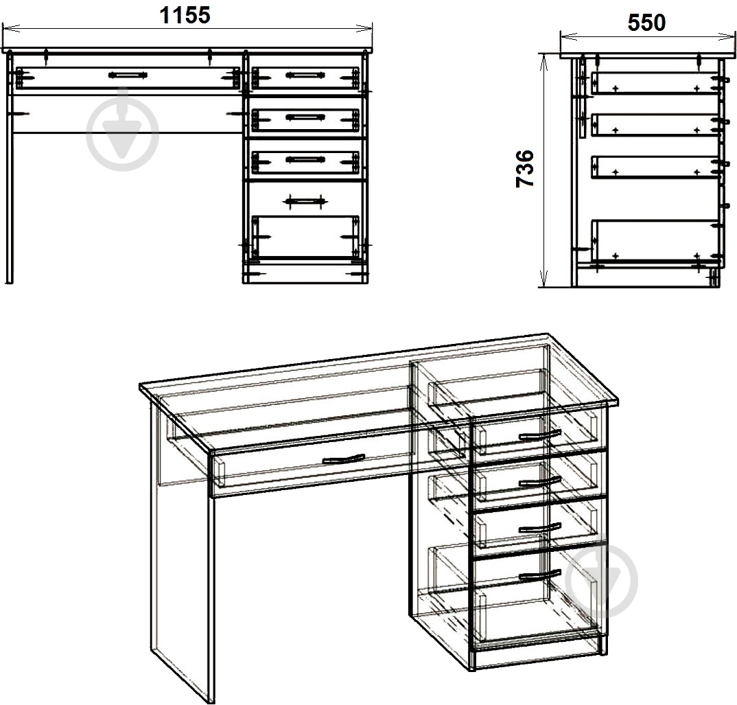 Стол письменный Компанит Студент нимфея альба - фото 3