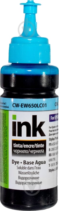 Чернила ColorWay CW-EW650LC01 100мл light cyan - фото 1