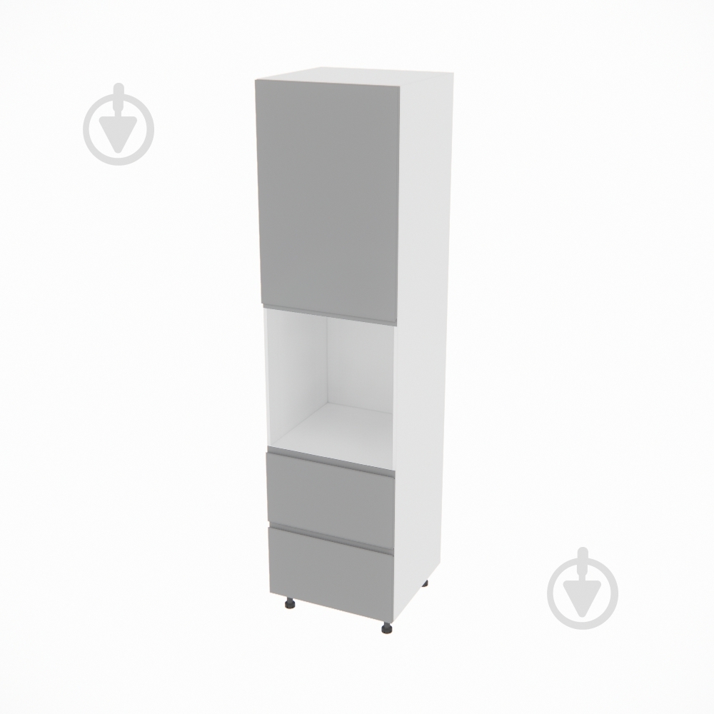 Пенал Влада ( П 60 ДШ (920) FAVORIT правая) серый бархат/белый Світ Меблів - фото 1