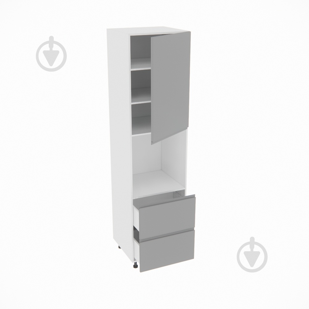 Пенал Влада ( П 60 ДШ (920) FAVORIT правая) серый бархат/белый Світ Меблів - фото 2