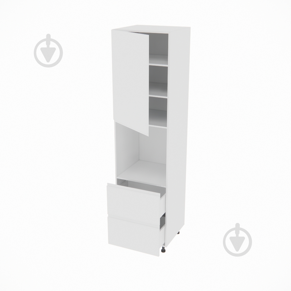 Пенал Влада ( П 60 ДШ (920) FAVORIT левая) белый шелк/белый Світ Меблів - фото 2 Пенал Влада ( П 60 ДШ (920) FAVORIT левая) белый шелк/белый Світ Меблів - фото 2