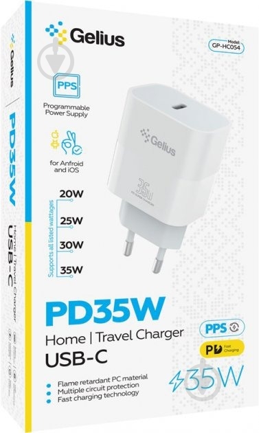Зарядний пристрій Gelius PD35W PPS GP-HC054 Type-C White - фото 3