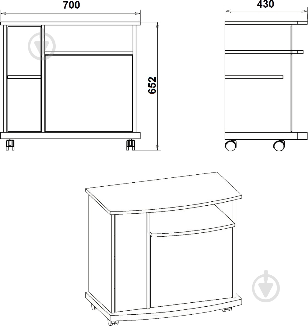 Подставка для ТВ Компанит New Амбасадор New Амбасадор нимфея альба - фото 3
