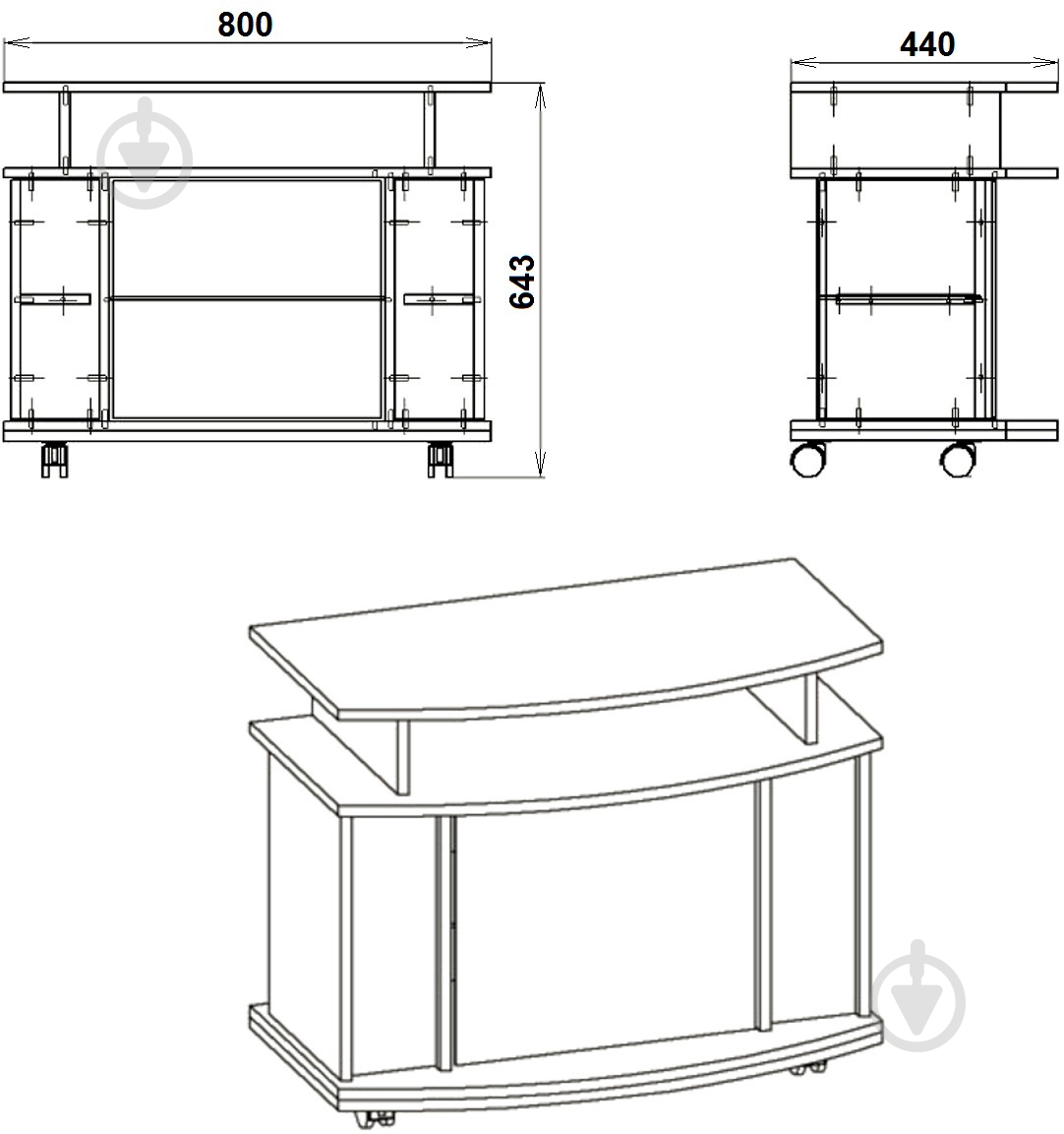 Подставка для ТВ Компанит Америка нимфея альба - фото 3