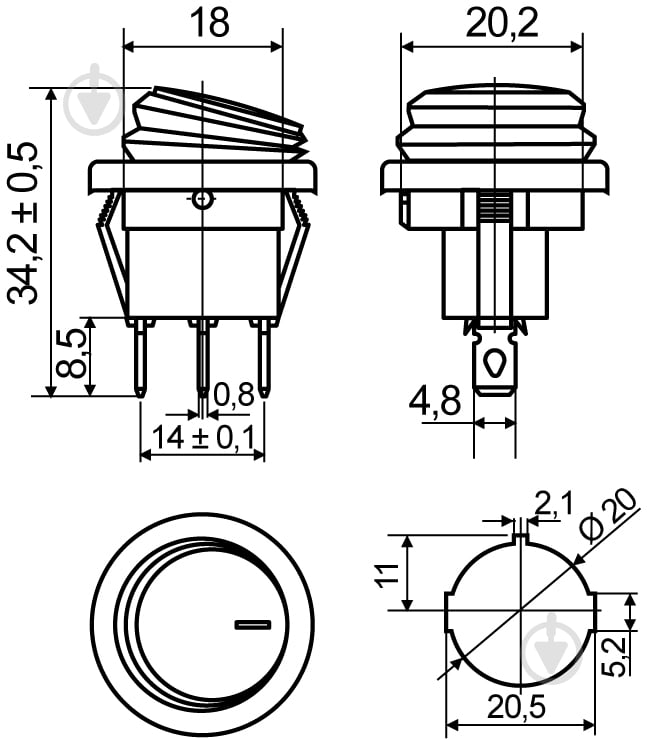 Кнопка Аско-Укрем KCD1-5-101W B/B A0140040073 - фото 3