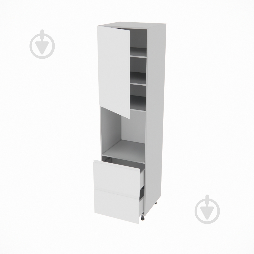 Пенал Влада ( П 60 ДШ (920) FAVORIT левая) белый шелк/пепельный Світ Меблів - фото 2 Пенал Влада ( П 60 ДШ (920) FAVORIT левая) белый шелк/пепельный Світ Меблів - фото 2