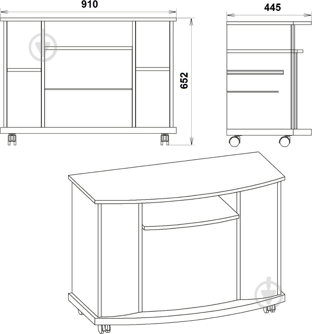 Подставка для ТВ Компанит New Америка нимфея альба - фото 3 Подставка для ТВ Компанит New Америка нимфея альба - фото 3