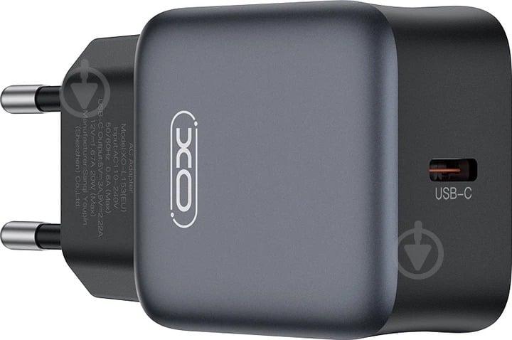 Сетевое зарядное устройство Xo L155 30W PD Single port USB-C (L155_Black) - фото 2 Сетевое зарядное устройство Xo L155 30W PD Single port USB-C (L155_Black) - фото 2