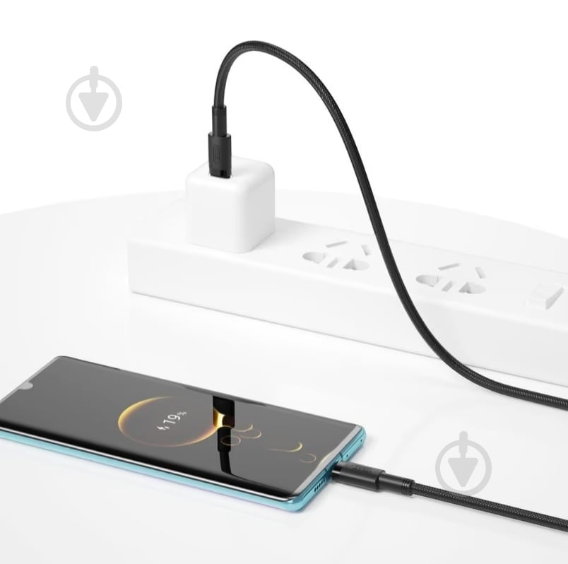 Кабель Xo NBQ199 High Power Braided Type-C to Type-C — 100W 1 м чорний (NBQ199_С_Black) - фото 3 Кабель Xo NBQ199 High Power Braided Type-C to Type-C — 100W 1 м чорний (NBQ199_С_Black) - фото 3