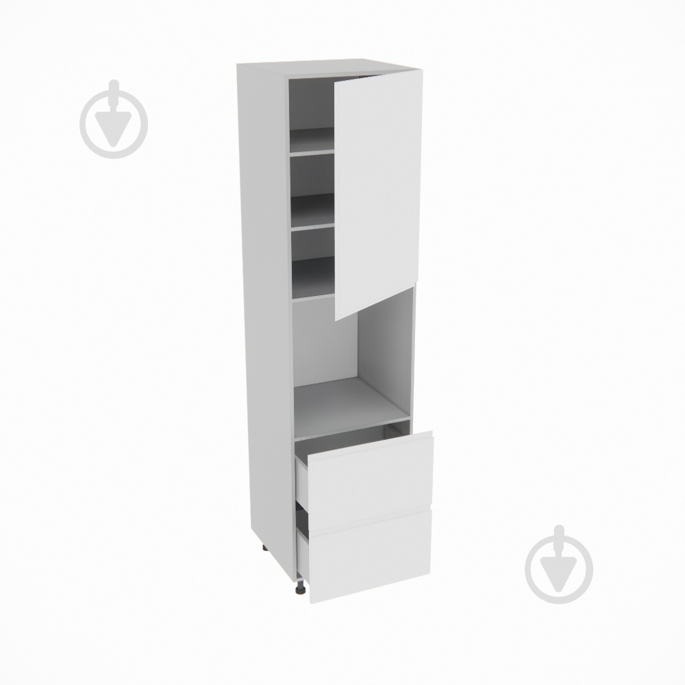 Пенал Влада ( П 60 ДШ (920) FAVORIT правая) белый шелк/пепельный Світ Меблів - фото 2 Пенал Влада ( П 60 ДШ (920) FAVORIT правая) белый шелк/пепельный Світ Меблів - фото 2