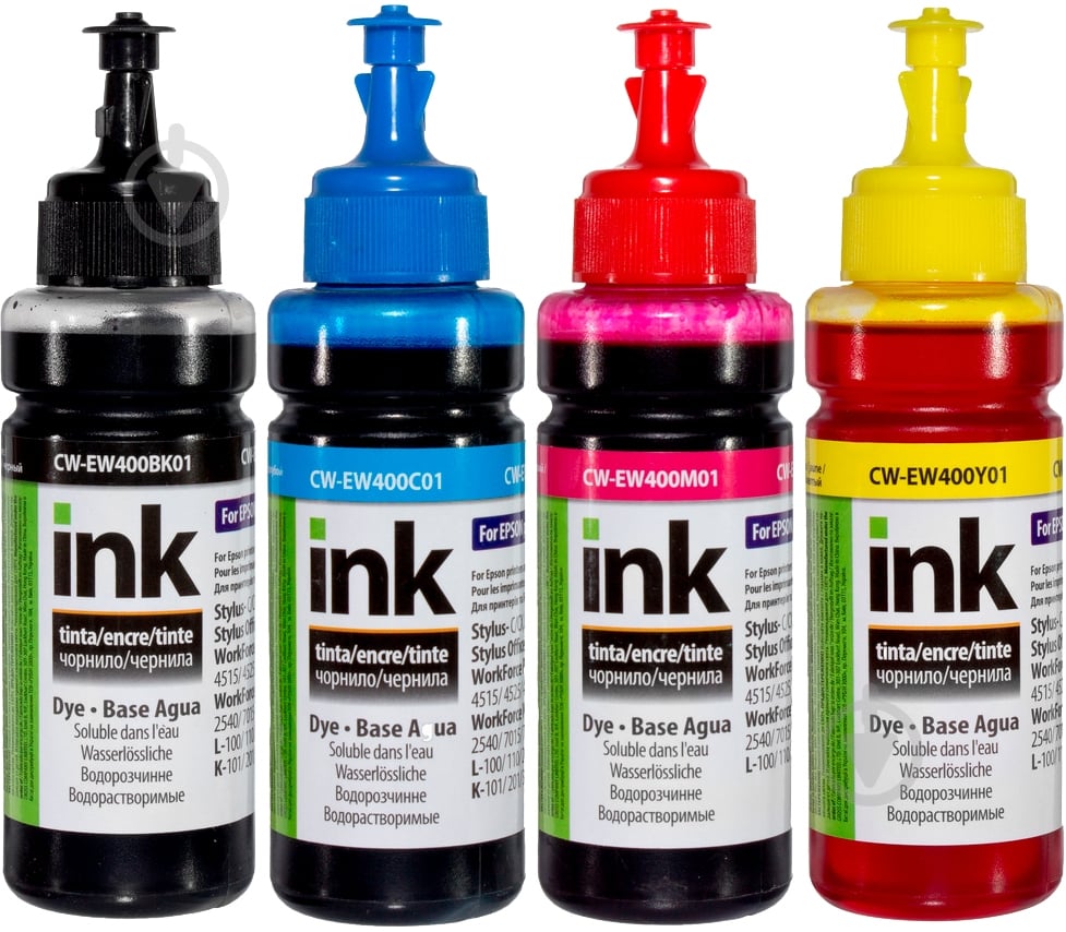 Комплект чернил ColorWay CW-EW400SET01 4x100мл magenta cyan yellow black - фото 1 Комплект чернил ColorWay CW-EW400SET01 4x100мл magenta cyan yellow black - фото 1