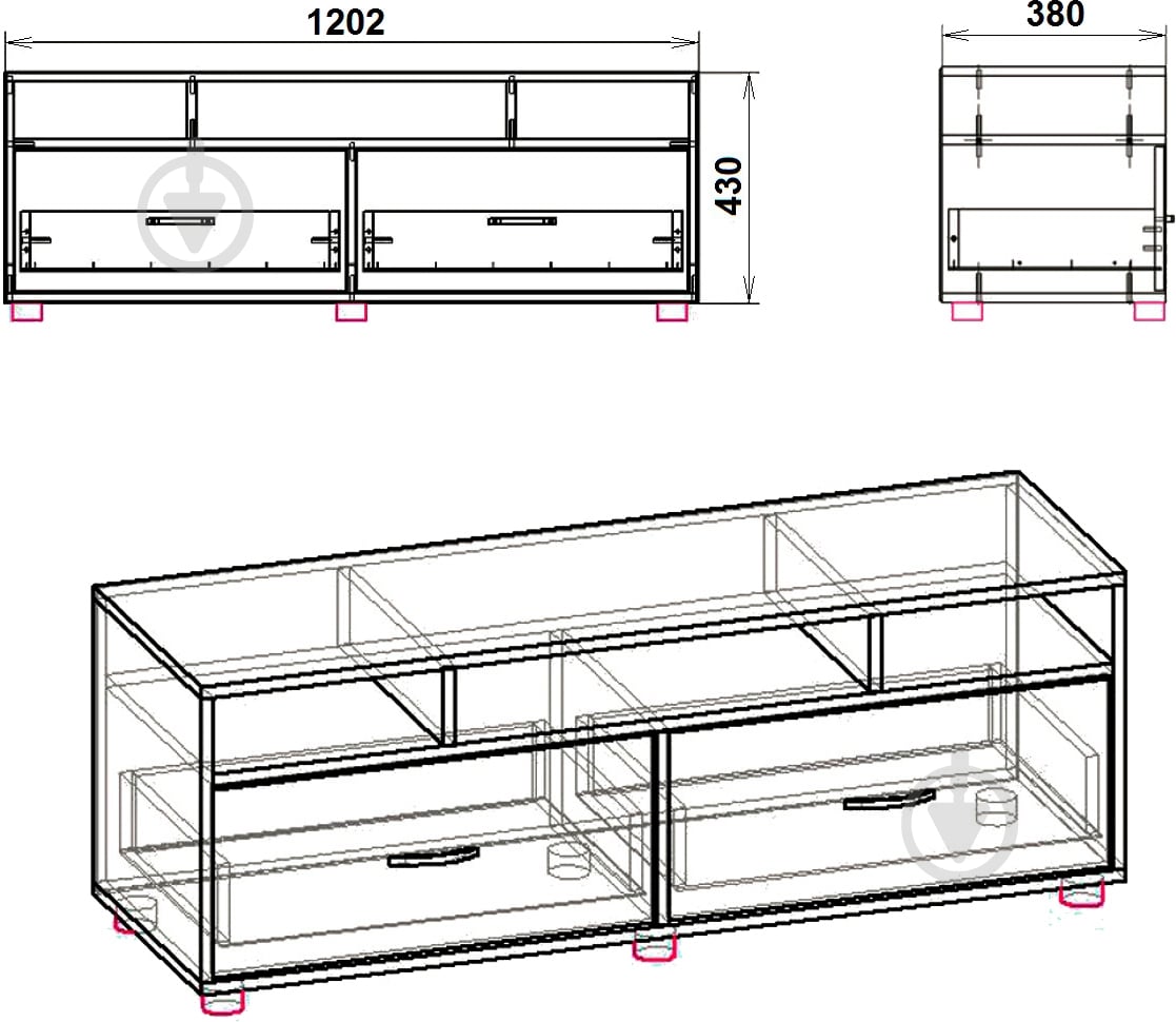Подставка для ТВ Компанит Плазма нимфея альба - фото 3