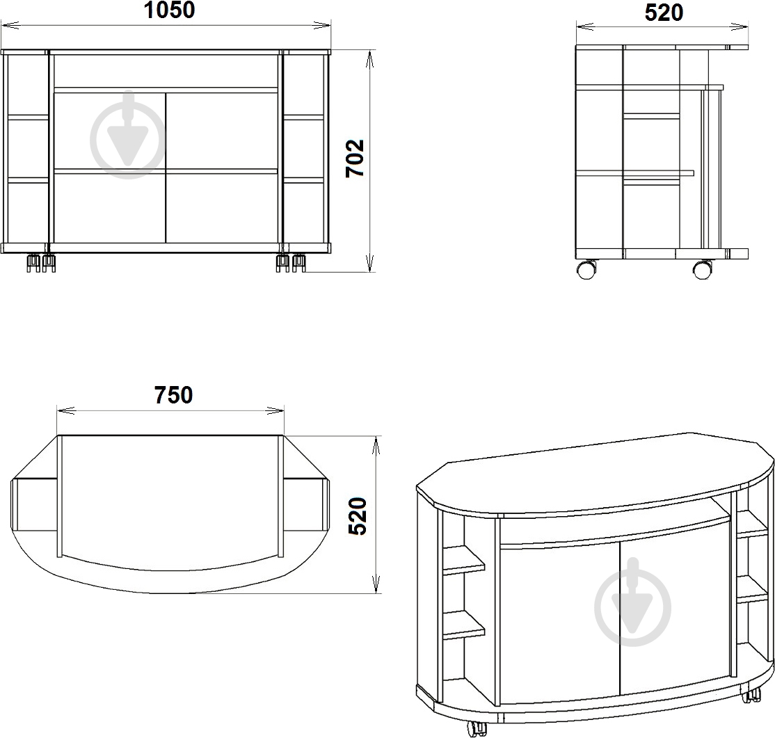 Подставка для ТВ Компанит Хортица нимфея альба - фото 3