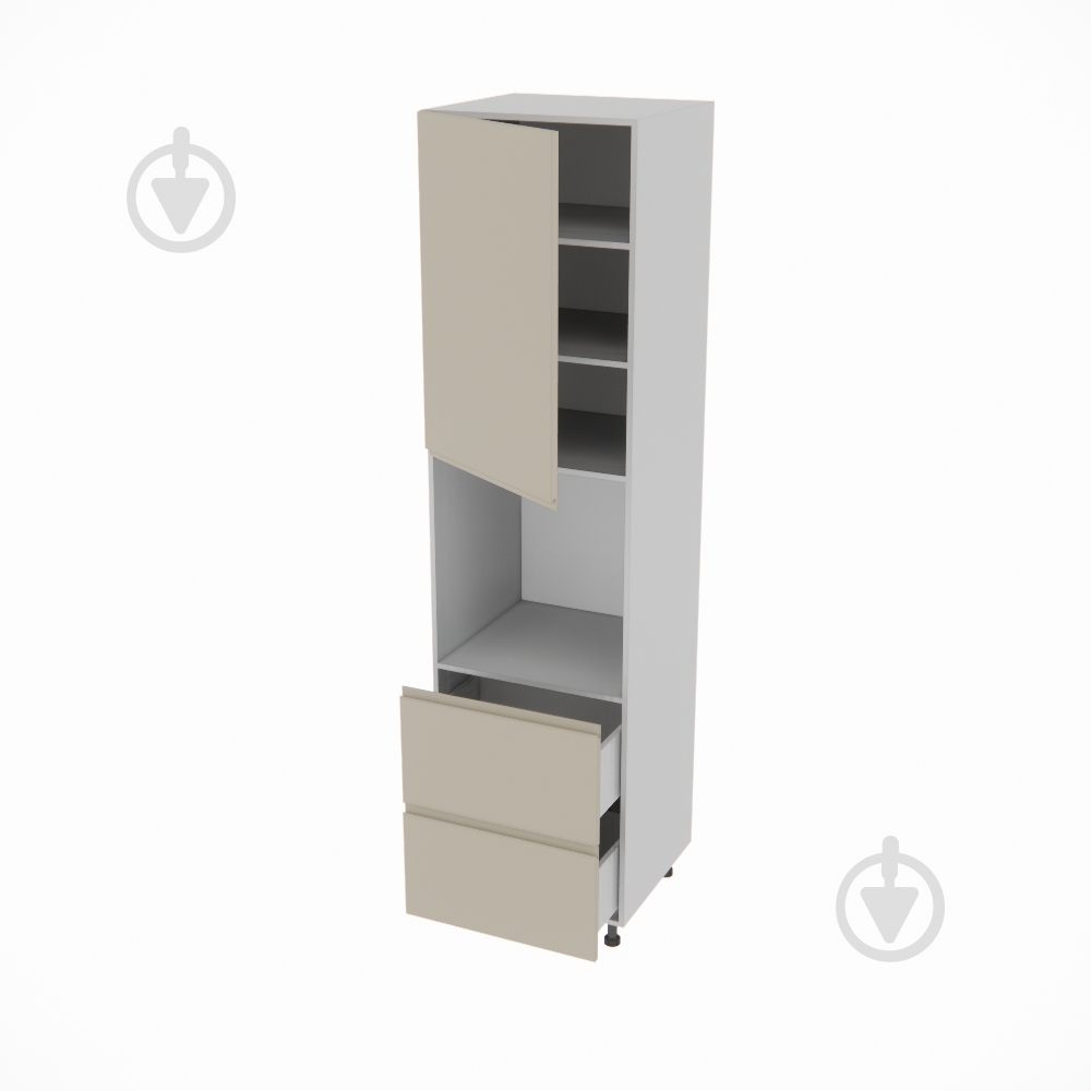 Пенал Влада ( П 60 ДШ (920) FAVORIT левая) айвори/пепельный Світ Меблів - фото 2 Пенал Влада ( П 60 ДШ (920) FAVORIT левая) айвори/пепельный Світ Меблів - фото 2