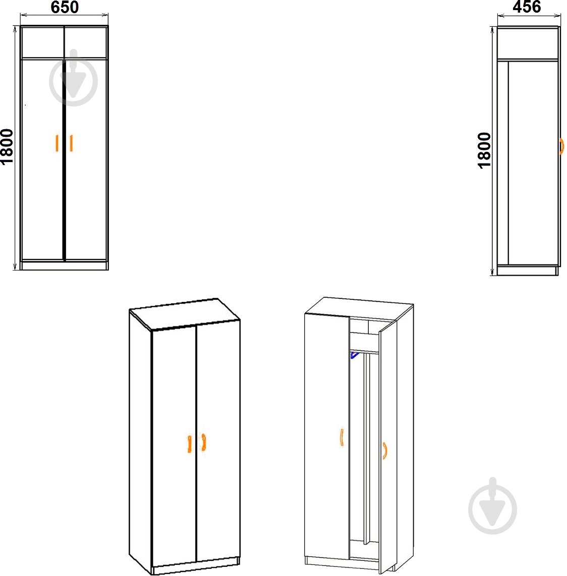 Шкаф Компанит 1 нимфея альба - фото 3 Шкаф Компанит 1 нимфея альба - фото 3