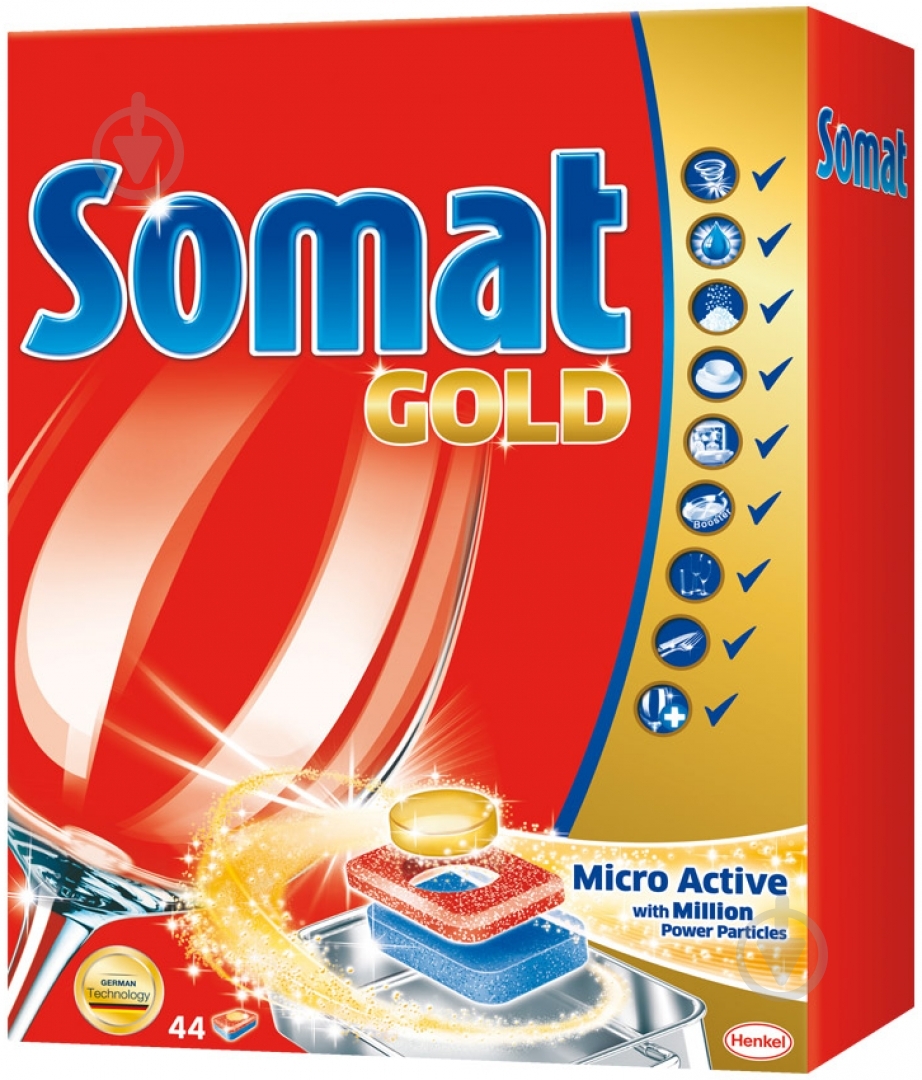 Таблетки для посудомийних машин Somat Gold Micro Active 44 шт. - фото 1