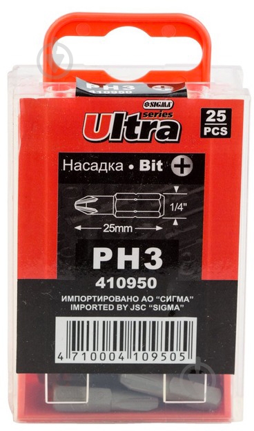 Набор бит Ultra PH 3×25 мм ¼" 25 шт. 4010302 - фото 1