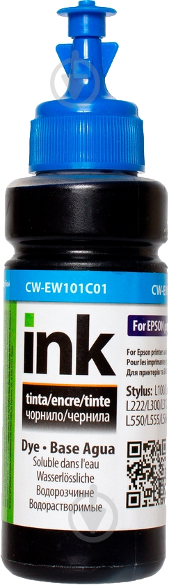 Чорнило ColorWay CW-EW101C01 100мл cyan - фото 1