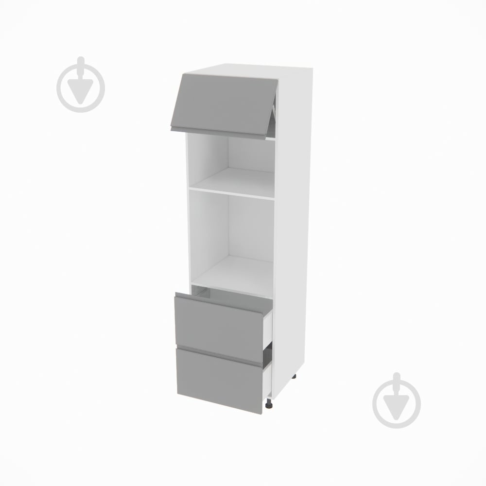 Шкаф під духовку та НВЧ-піч Влада ( П 60 ДШ п/мікрохв. (720) FAVORIT ліва) сірий оксамит/білий Світ Меблів - фото 2 Шкаф під духовку та НВЧ-піч Влада ( П 60 ДШ п/мікрохв. (720) FAVORIT ліва) сірий оксамит/білий Світ Меблів - фото 2