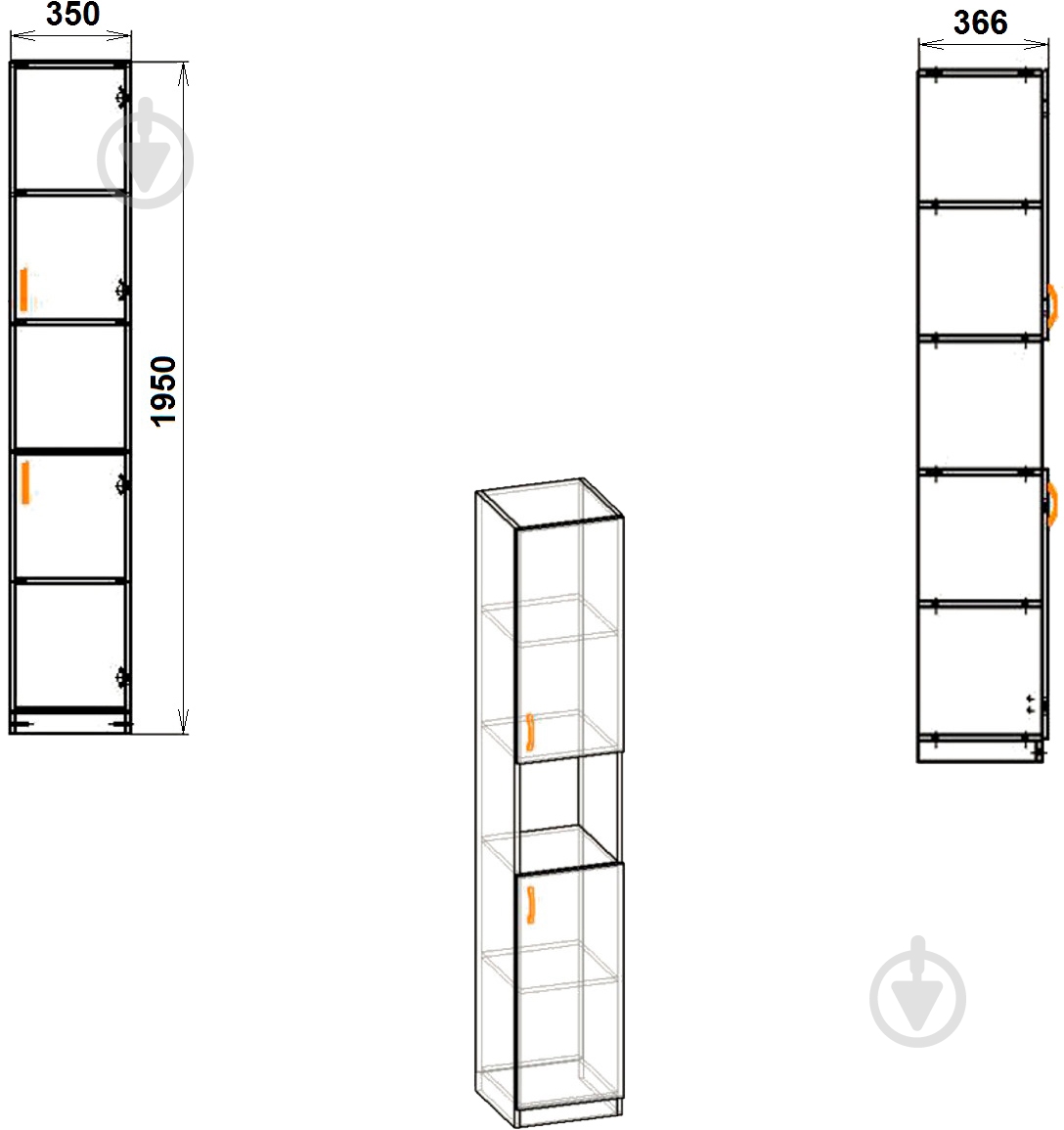 Шкаф Компанит КШ-10 нимфея альба - фото 3