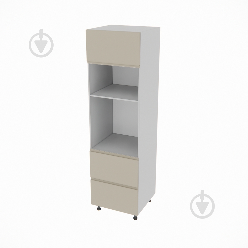 Шкаф під духовку та НВЧ-піч Влада ( П 60 ДШ п/мікрохв. (720) FAVORIT права) айворі/попелястий Світ Меблів - фото 1