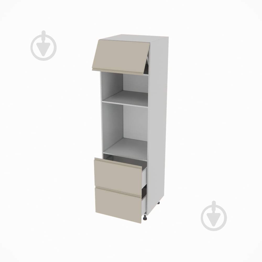 Шкаф під духовку та НВЧ-піч Влада ( П 60 ДШ п/мікрохв. (720) FAVORIT права) айворі/попелястий Світ Меблів - фото 2