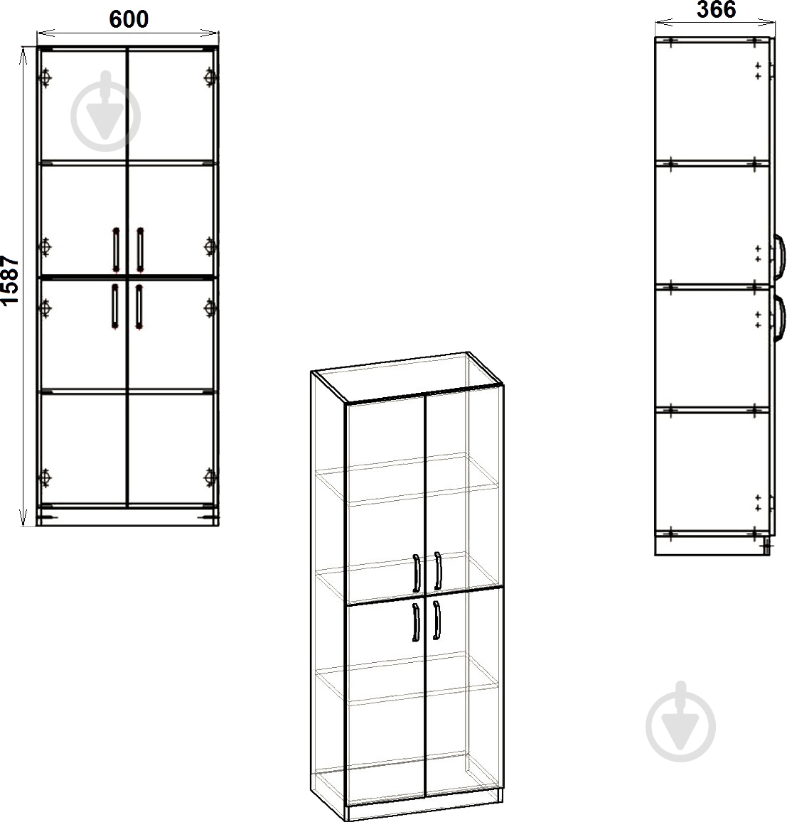 Шкаф Компанит КШ-12 нимфея альба - фото 3