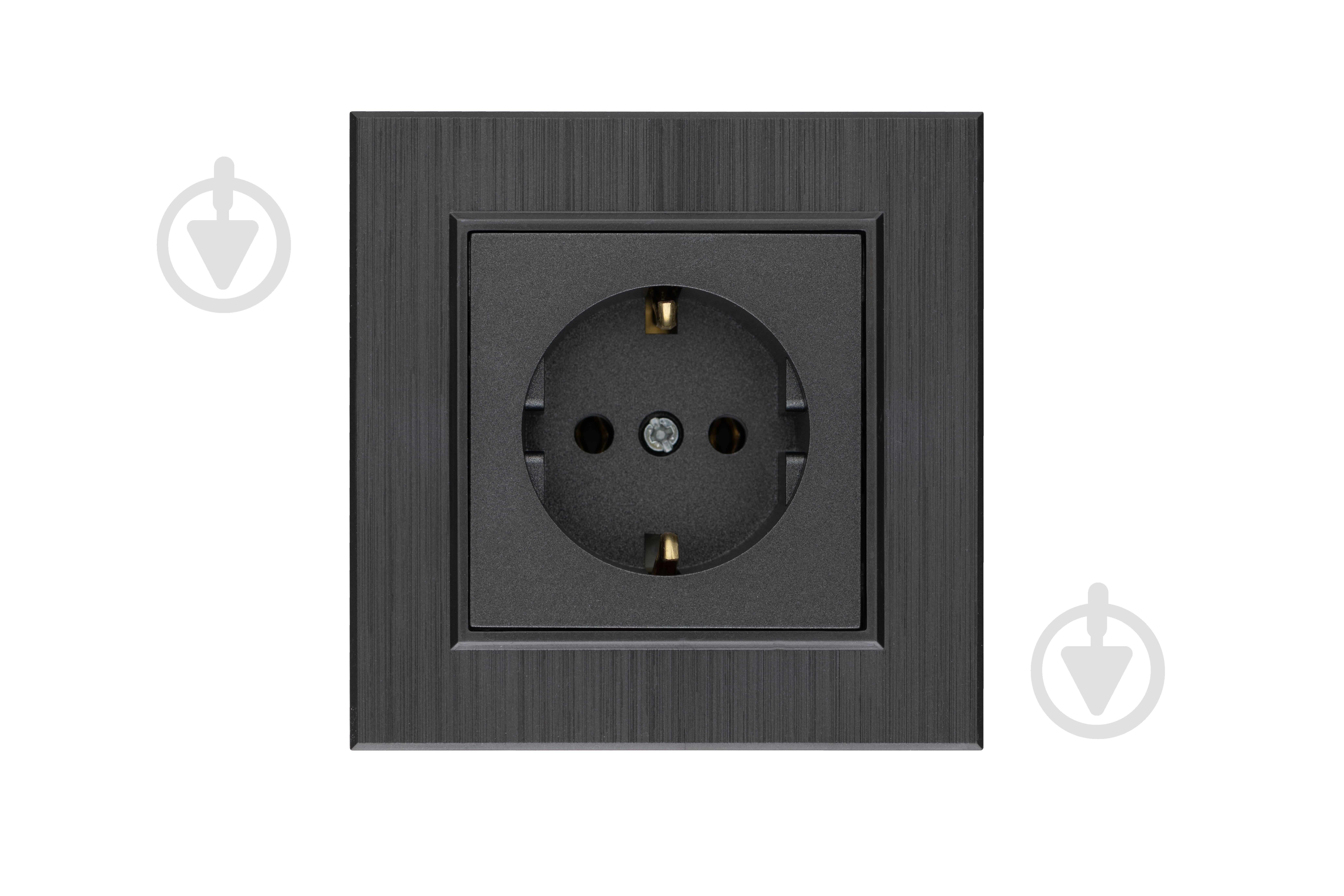 Механізм розетки із заземленням Makel Karea IP20 димчастий 57050028 - фото 1
