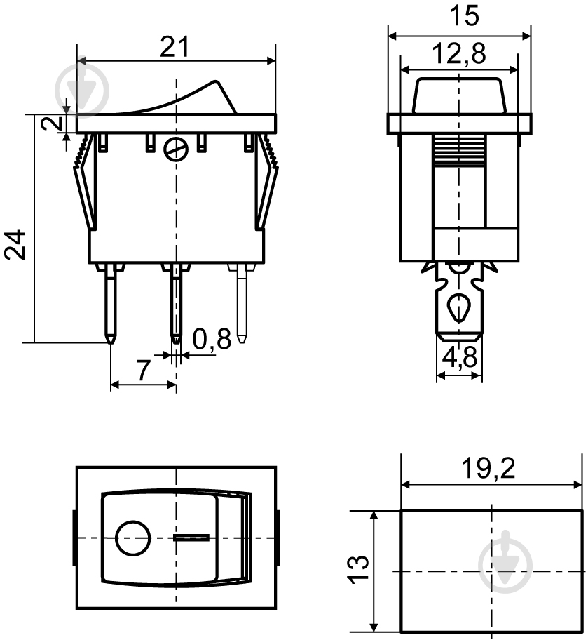 Кнопка Аско-Укрем KCD1-2-101N GR/B 220V A0140040054 - фото 3