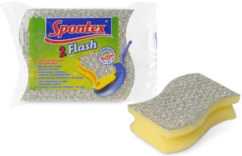 Губка для посуды SPONTEX Flash 2 шт. - фото 1