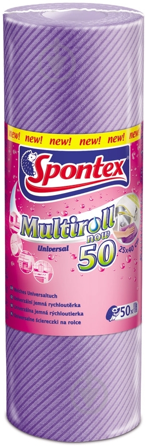 Салфетки SPONTEX Multiroll 25х40 см 50 шт./уп. фиолетовые - фото 1 Салфетки SPONTEX Multiroll 25х40 см 50 шт./уп. фиолетовые - фото 1