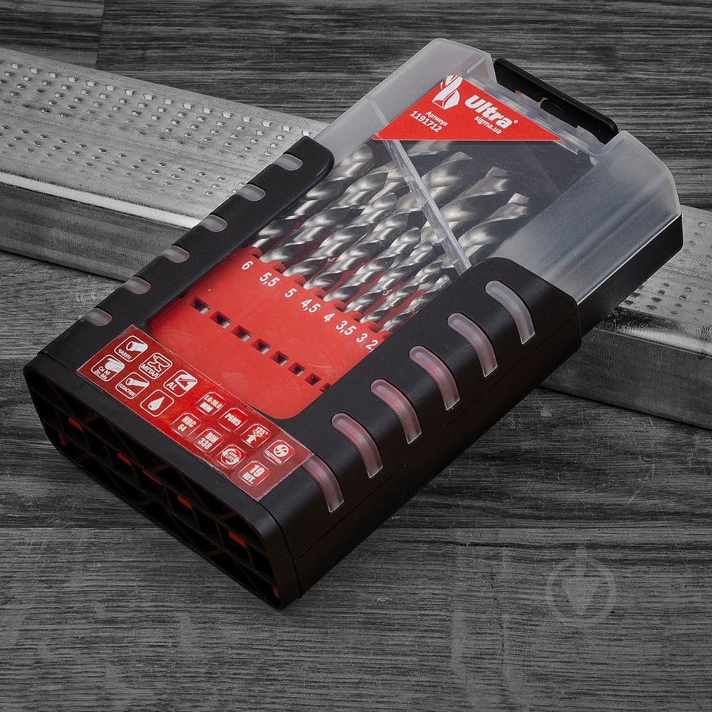 Набор сверл по металлу Ultra Р6М5 полированных 1.0-10.0мм 19 шт. 1191712 - фото 9 Набор сверл по металлу Ultra Р6М5 полированных 1.0-10.0мм 19 шт. 1191712 - фото 9