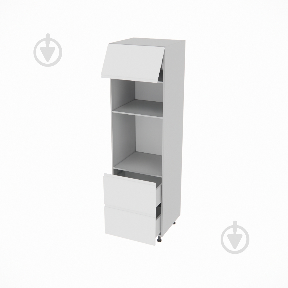 Шкаф под духовку и СВЧ-печь Влада ( П 60 ДШ п/микроволн. (720) FAVORIT левая) белый шелк/пепельный Світ Меблів - фото 2 Шкаф под духовку и СВЧ-печь Влада ( П 60 ДШ п/микроволн. (720) FAVORIT левая) белый шелк/пепельный Світ Меблів - фото 2